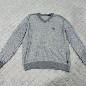 Hugo Boss Men's Gray V-Neck Sweater
